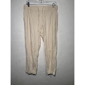Old navy linen white pull on pants womens small coastal‎ beachy nautical casual